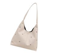CHAKAE Sacs à bandoulière croissants pour femme - Joli sac à main sous le bras - Style punk - Rivet - Avec boucle - Pour femme, blanc, One Size