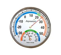 CHAKAE Thermomètre Mural sans Fil pour intérieur et extérieur, hygromètre avec boîtier métallique décoratif, Aucune Batterie requise