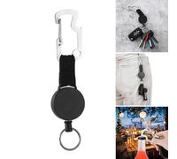 CHAKAE Tire De Traction Rétractable Cordeau De Câble en Métal en Acier Holder Keychain Keychain Outdoor Toolchain Outdoor Retractable