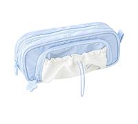 CHAKAE Trousse à crayons de grande capacité avec fermeture éclair - Sac de rangement portable pour cosmétiques de voyage, bleu