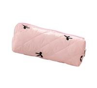 CHAKAE Trousse à crayons noire avec nœud de grande capacité - Trousse à crayons - Organiseur de voyage - Sac de rangement pour maquillage de voyage, a