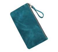 CHAKAE Trousse à crayons rétro simple de grande capacité - Trousse à crayons esthétique - Pochette de rangement rétro simple de grande capacité, bleu