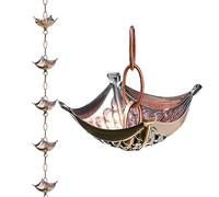 CHAKEUZND Décorations de Jardin, Chaînes de Pluie extérieures, récupérateur d'eau, chaîne récupération Suspendue en métal(5m(16.4ft))