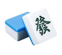 CHAKEUZND Jeu Chinois Mahjong avec boîte, Mahjong Chinois à 136 tuiles en résine for Jeux de Style Chinois(Blue,48mm)