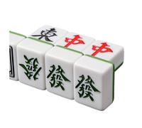 CHAKEUZND Jeu Chinois Mahjong avec boîte, Mahjong Chinois à 136 tuiles en résine for Jeux de Style Chinois(Green,46mm)