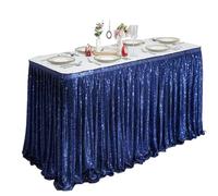 CHAKEUZND Nappe pour Table de Desserts de fête, Jupe de Table rectangulaire à Paillettes Multicolores, Plusieurs Tailles(Blue,70x122cm)