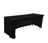 CHAKEUZND Nappe pour Table de Desserts de fête, Jupes de Table Extensibles en élasthanne, Plusieurs Tailles, Multicolores(Black,8FT-243x76x76cm)