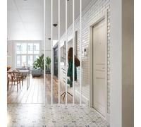 CHAKEUZND Poteaux de séparation, étagères de Rangement pour Lot de 6 colonnes de séparation réglables du Sol au Plafond en Fer Multicolore 70-240 cm(White,125cm/49.2in/4.1ft)