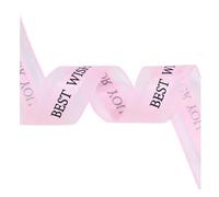 CHAKEUZND Rubans Cadeaux en Tissu, Ruban imprimé Joyeux Anniversaire Multicolore 25 mm x 50 mètres(Pink)