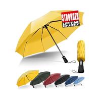 Chakipee Parapluie Pliant Compact - Parapluie Homme Automatique Resistant Vent, Parapluies Jaune de Voyage Portables, Revêtement en Tissu 210T, Portée 97 cm, 8 Sections