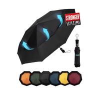 Chakipee Parapluie Pliant Compact - Parapluie Homme Automatique Resistant Vent, Parapluies Noir de Voyage Portables, Auvent à Double Ventilation Tissu 210T, Portée 102 cm, 9 Sections