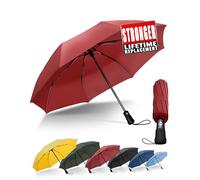 Chakipee Parapluie Pliant Compact - Parapluie Homme Automatique Resistant Vent, Parapluies Rouge de Voyage Portables, Revêtement en Tissu 210T, Portée 97 cm, 8 Sections
