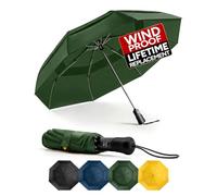 Chakipee Parapluie Pliant Compact - Parapluie Homme Automatique Resistant Vent, Parapluies Vert de Voyage Portables, Auvent à Double Ventilation Tissu 210T, Portée 102 cm, 8 Sections