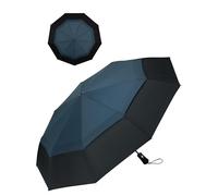 Chakipee Parapluie Pliant Compact - Parapluies Bleu de Voyage Portables, Parapluie Homme Automatique Resistant Vent, 9 Sections, Auvent à Double Ventilation Tissu 210T, Portée 102 cm