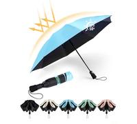 Chakipee Parapluie Pliant inversé Compact Anti UV- Parapluie Femme Automatique Resistant Vent, Parapluies de Voyage Portables, Revêtement en polyester 210T, Portée 97 cm, 8 Sections