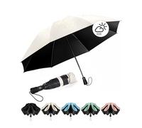 Chakipee Parapluie Pliant inversé Compact Anti UV- Parapluie Femme Automatique Resistant Vent, Portable pour les voyages, Revêtement en polyester 210T, Portée 115 cm, 8 Sections, Beige