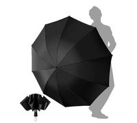 Chakipee Parapluie Pliant Inversé Compact - Parapluie Homme Automatique Resistant Vent, Parapluies Noir de Voyage Portables pour la Pluie, Revêtement en 210T, Portée 105 cm, 10 Sections