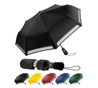 Chakipee Parapluie Pliant Resistant Vent Fort Réfléchissant - 8 Sections de Poche Compact Automatique Solide Parapluies Anti Vent Tempete Armature