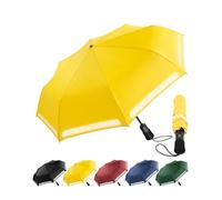 Chakipee Parapluie Pliant Resistant Vent Fort Réfléchissant Dm100cm - 8 Sections de Poche Compact Automatique Solide Parapluies Jaune- Anti Vent Tempete Armature Pour Hommes Femmes
