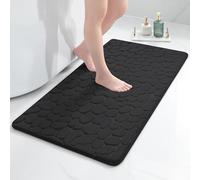 chakme Tapis de bain en mousse à mémoire, super absorbant en pavé de marbre pour salle de bain, ultra-doux, lavable en machine, 60×120 cm, Noir