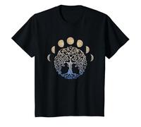 Chakra Arbre de Vie Mandala Zen Yoga Symbole Om Bouddha T-Shirt, Enfant, Noir, 3 Ans