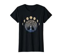 Chakra Arbre de Vie Mandala Zen Yoga Symbole Om Bouddha T-Shirt, Femme, Noir, XXL