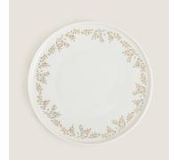 Chakra Assiette à gâteau de Noël Fiona Blanc-Or, Le Point de Rencontre de l'élégance et de l'élégance avec sa Structure en Porcelaine, Un Design spécial Qui apporte la Joie de Noël aux Tables