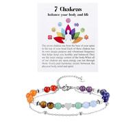 Chakra Cristal Pierre Argent Coeur Couches Chaîne Délicate Saint Valentin Bijoux Cadeaux pour Femmes Sa Maman Anniversaire Filles Dames Anniversaire