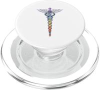 Chakra Energy Caducée Design - Éveil de la Kundalini PopSockets PopGrip pour MagSafe