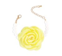 CHAKRA HEALING REIKI CHR Bracelet en perles de rose pour femme - Tissu coloré - Bracelet camélia élégant - Grand bracelet rose, adjustable, Tissu, Pas de gemme