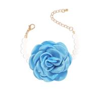 CHAKRA HEALING REIKI CHR Bracelet en perles de rose pour femme - Tissu coloré - Bracelet camélia élégant - Grand bracelet rose, adjustable, Tissu, Pas de gemme