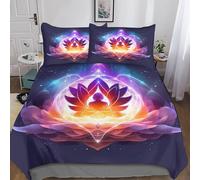 Chakra Sets De Housses De Couettes 3D Imprimé Ensemble De Literie Avec 3 Pièces Bohème Zen Spirituel Housses De Couettes Et Taie D'oreiller Pour Lit 1 Ou 2 Personnes En Microfibre Double（200x200cm）