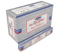 Chakra Tree Satya Nag Champa Silver Spirit Lot de 12 paquets de bâtons d'encens Aggarbatti Parfum d'intérieur Aromathérapie 15 g x 180 g