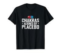 Chakras alignés par Placebo Funny T-Shirt Graphique avec Valeur, Homme, Noir, M