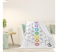 Chakras, Couverture polaire épaisse pour canapé, icônes colorées des principaux chakras - Couverture et jeté pour canapé, multicolore, 152,4 x 127 cm