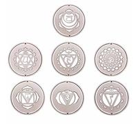 Chakras Sacred Geometry Wood Wall Art - 7X Chakraa Healing Wall Art Decoration | Chakraa Stencils Sacred Geometry Symbol Decor | Creative Hanging Pendant Chakraa Healing Craft for Yoga Meditation