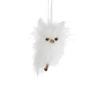 Chaks 0725, Petit Hibou en Plumes, Blanc 12cm