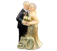 Chaks 10272, Couple résine Noces d'or Verre à la Main 8,6cm