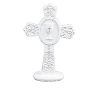 Chaks 10284, Décoration Croix Communion en résine Blanche 15,3cm