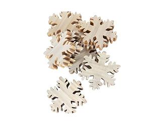 Chaks 10730, Sachet de 12 Flocons de Neige en Bois Naturel 4cm à Disperser