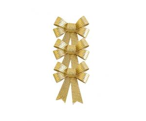 Chaks 11476-81, Set de 3 Petits Noeuds 12,7cm Brillants, Or