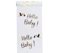 Chaks 11977, Chemin de Table Hello Baby 5m Blanc/Or métal