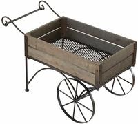 Chaks 12702, Très Grande Brouette Vintage en Bois et métal avec 2 Roues 63cm