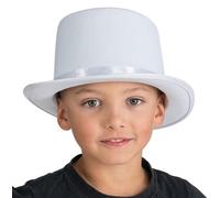 Chaks 13400, Chapeau Haut de Forme en Feutrine, Blanc Enfant