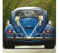 Chaks 1425-01, Kit déco Voiture Vive Les Mariés 6 pièces, Ivoire