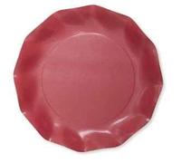 Chaks 43KTC, Paquet de 8 assiettes carton COMPOSTABLES 21 cm, Rouge foncé