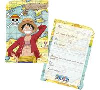 73 - One Piece : Lot de 8 cartons d'invitation 16 x 10 cm avec enveloppes (Bleu)