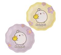 Chaks - Assiettes en papier Molang, lot de 8, vaisselle de fête officielle Molang, Ø 18 cm, sans plastique, pour les anniversaires d'enfants et la décoration de fête