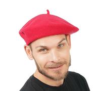 Chaks - béret pour adulte, style français classique, béret en laine, chapeau de peintre pour carnaval, fête à thème