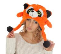 Chaks - Bonnet animal pour adultes, chapeau en peluche avec visage d'animal, accessoire pour carnaval, fête à thème